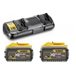 Set incarcator port dublu + 2 acumulatori Dewalt DCB132X2, Li-Ion XR FlexVolt