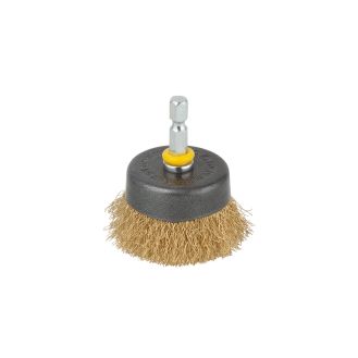 Perie de sarma Wolfcraft 2112000, tip oala, D 50 mm, tija hexagonala 1/4", lungimea sarmei 15 mm