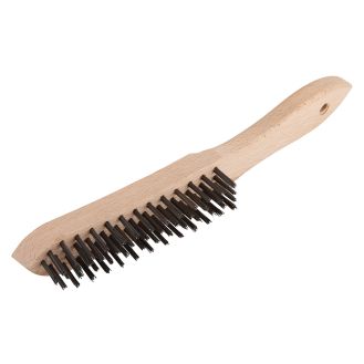 Perie de mana Wolfcraft 2722000, sarma otel, 4 randuri, 280 mm, maner lemn, lungime sarma 23 mm, lungime armatura 140 mm
