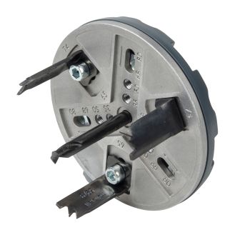Carota de taiere reglabila universala Wolfcraft 5985000, D35, 50, 65, 68, 74, 80 mm adancime taiere 30 mm tija triunghiulara D 8.5 mm