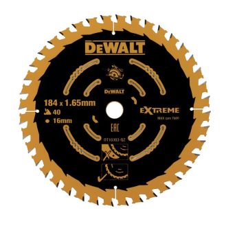 Disc Dewalt DT10303 pentru fierastrau circular, D 184x16x1.65 mm, 40 dinti, pentru taiere fina, seria Extreme