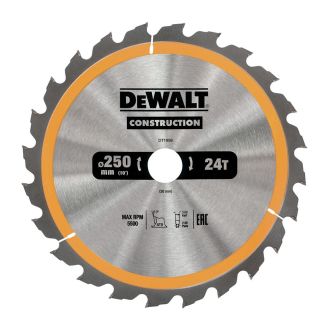 Disc Dewalt DT1956 pentru fierastrau circular, D 250x30x3.0 mm, 24 dinti, pentru taiere rapida, seria Dewalt Construction