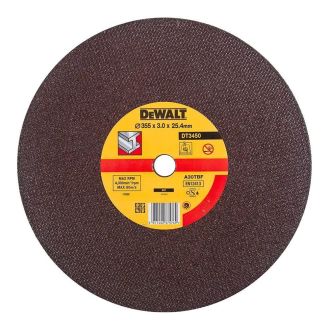 Disc abraziv Dewalt DT3450 pentru debitat metal, D 355x25.4x3.0 mm