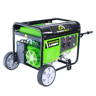Generator de curent pe benzina Greenfield G-EC6100PW, portabil, monofazat, 4.5 kVA, roti de transport